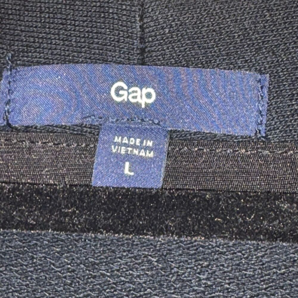 GAP 2011 Cropped Zip Cardigan Sweatshirt Hybrid Black Slouchy Size Large - Picture 8 of 10